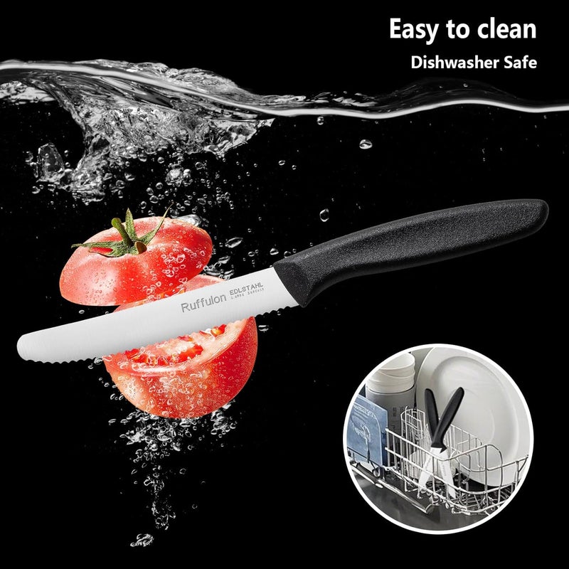 Ruffulon Vegetable and fruit knife set of six, high carbon stainless steel paring knife with ergonomic PP plastic handle, sharp, super sharp kitchen knife set. - Image 5